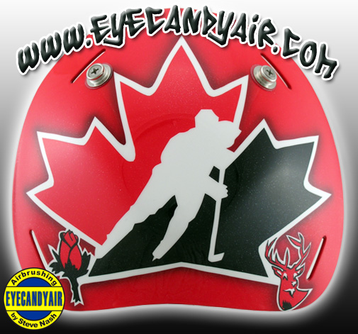 Chris Mason Airbrushed Sportmask Goalie Mask Backplate 2010 IIHF by EYECANDYAIR