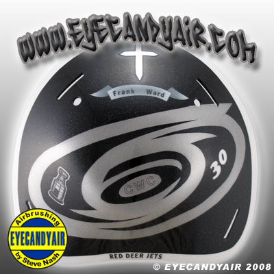 Cam Ward alternate logo airbrushed goalie mask Sportmask by EYECANDYAIR