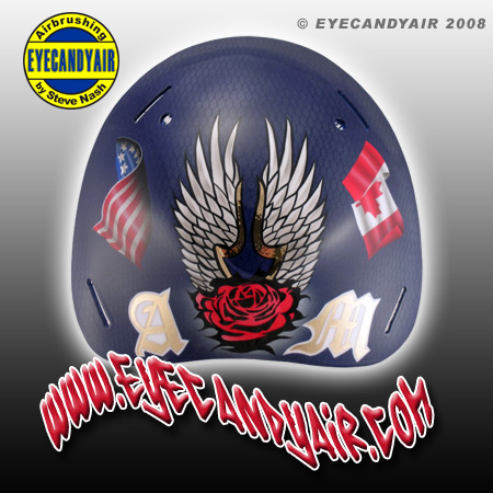 Chris Mason helmet for nashville predators 2008 goalie mask backplate by EYECANDYAIR