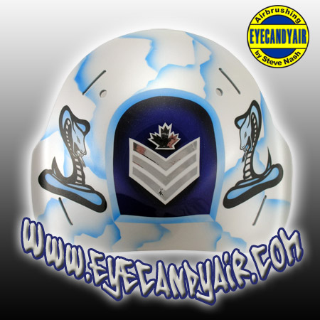 Russ Brownell varsity blues cobra sportmask Airbrush Painted Goalie Mask by EYECANDYAIR