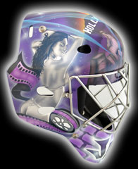 EYECANDYAIR Goalie Mask Airbrush Painting