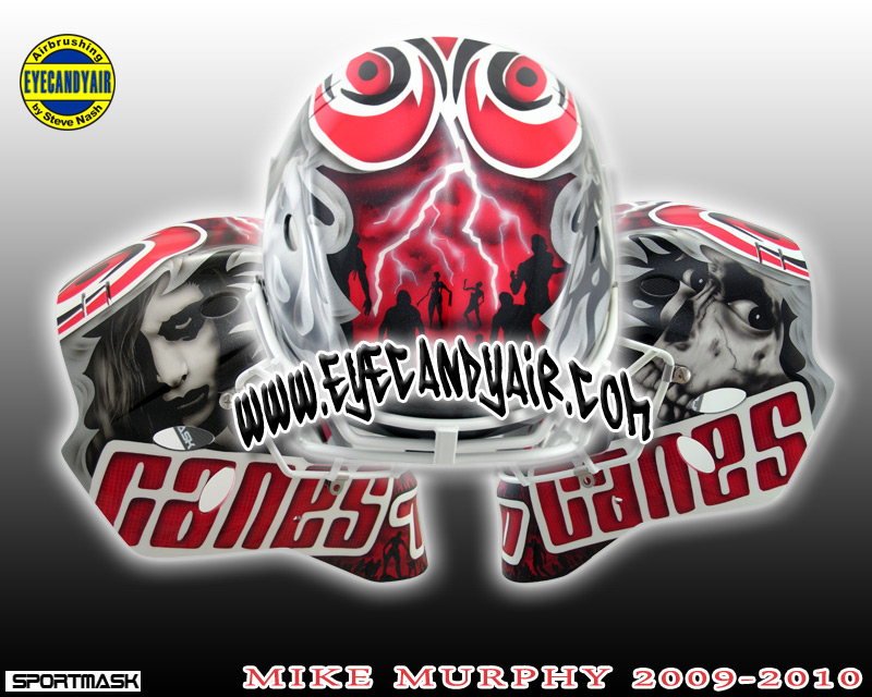 Mike Murphy 2009-2010 River Rats Sportmask Pro Custom Goalie Mask Airbrush Painted by Steve Nash EYECANDYAIR- Toronto