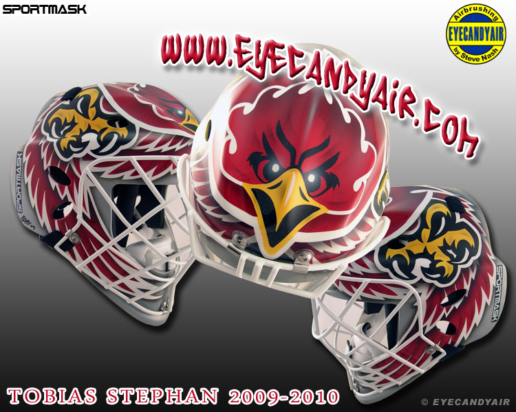 Tobias Stephan Geneve-Servette 2009-2010 Sportmask Mage RS Airbrushed Painted by EYECANDYAIR, Toronto Canada