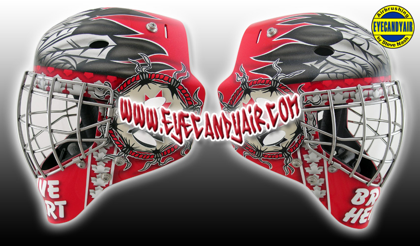 Brave Heart Custom Airbrushed Sportmask Goalie Mask Professionally Painted By Steve Nash of EYECANDYAIR