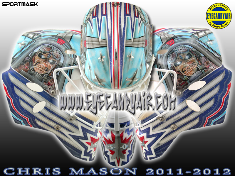 Chris mason 2011 winnipeg jets iron maiden tribute Goalie Mask by Steve Nash EYECANDYAIR