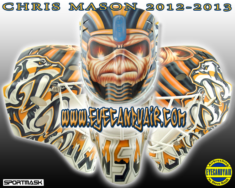 Chris mason nashville predators maiden tribute Goalie Mask airbrushed by Steve Nash EYECANDYAIR