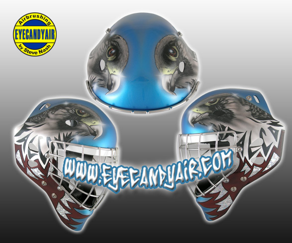 Custom Painted Falcon Sportmask Goalie Mask by EYECANDYAIR