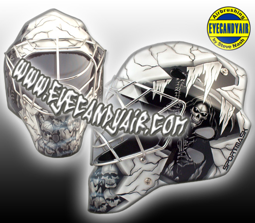 Custom Painted  Sportmask Goalie Mask by EYECANDYAIR