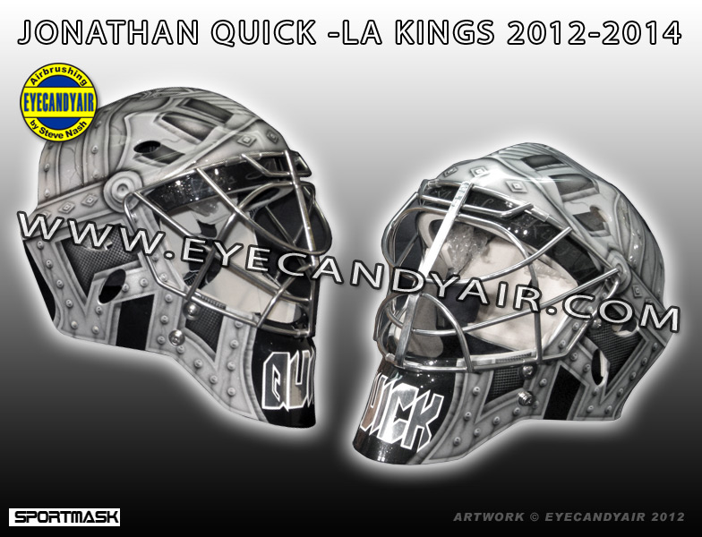Jonathan Quick Knight Goalie Mask Airbrush Painted by EYECANDYAIR 2012 Los Angeles KINGS