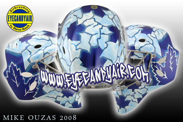 Mike Ouzas 2008 airbrused Sportmask painted goalie mask EYECANDYAIR Toronto