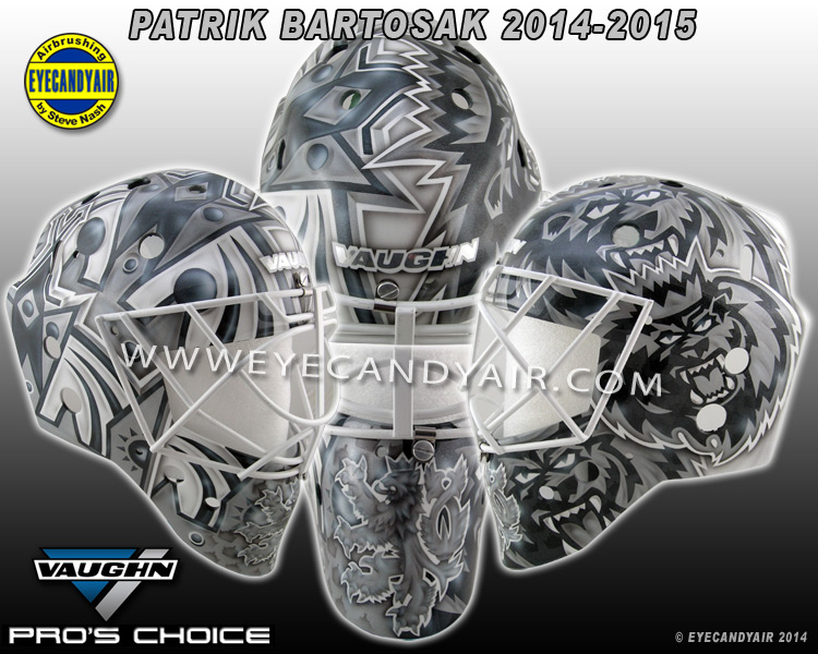 Patrik Bartosak Manchester Monarchs Goalie Mask Airbrushed by EYECANDYAIR 2014 Los Angeles KINGS