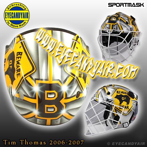 Custom Painted Tim Thomas Sportmask Mage Goalie Mask by EYECANDYAIR