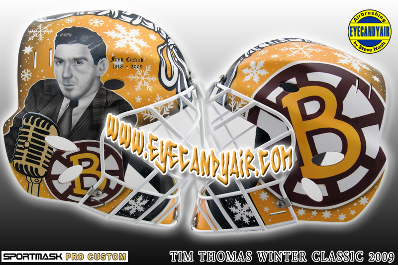 Cheap Custom Tim Thomas BOSTON BRUINS 2010 WINTER CLASSIC EDGE 2.0