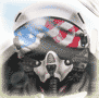 Quantum airbrushed F22Fighter Pilot goalie mask painted by mask artist steve nash eyecandyair