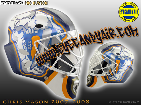 Chris Mason Predators airbrushed goalie mask by EYECANDYAIR 2008